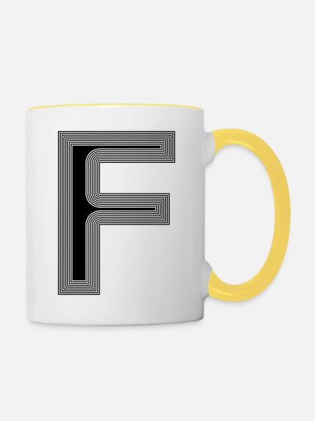 F - Tasse zweifarbig - Weiß/Gelb