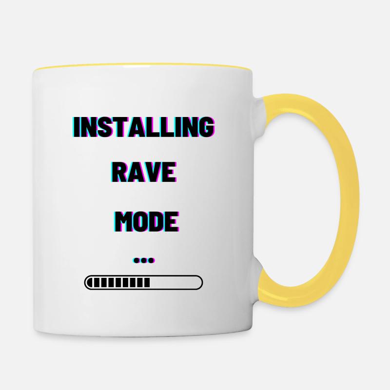 Installation du mode Rave sombre - Mug contrasté - blanc/jaune
