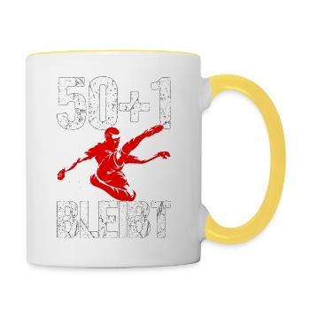 Fußball Fans Statement Fan Geschenk - Tasse zweifarbig - Weiß/Gelb - Rechts