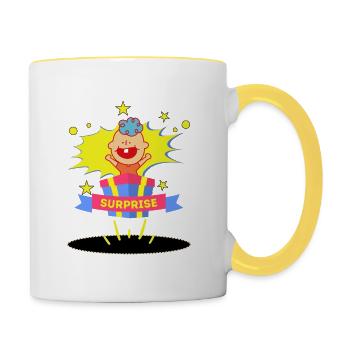 Surprise | Pregnant Pregnancy Baby Announcement - Contrasting Mug - white/yellow - Right