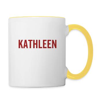No Kathleen No Life - Contrasting Mug - white/yellow - Right