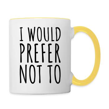 I prefer not to - Contrasting Mug - white/yellow - Right