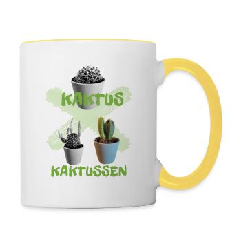 I love clothes / Kaktus - Tasse zweifarbig - Weiß/Gelb - Rechts
