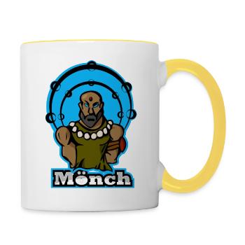 Der Mönch - Tasse zweifarbig - Weiß/Gelb - Rechts