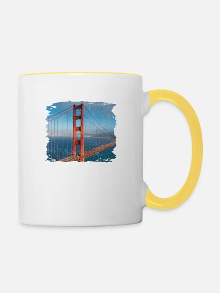 San Francisco Geschenk - Tasse zweifarbig - Weiß/Gelb