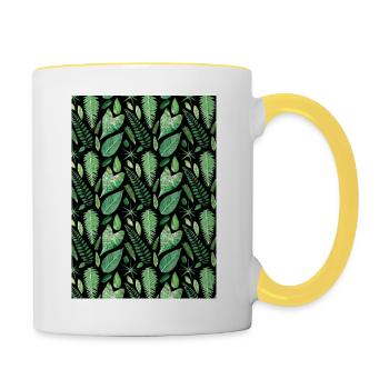 Dunkler Urwald - Tasse zweifarbig - Weiß/Gelb - Rechts