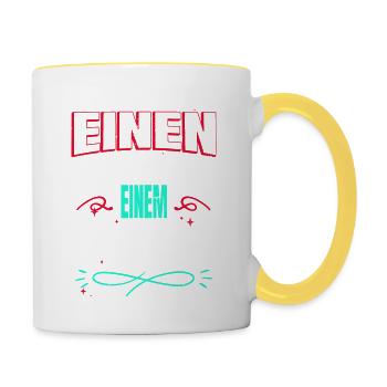 tier bester opa spaß geek alter mann doggie - Tasse zweifarbig - Weiß/Gelb - Rechts
