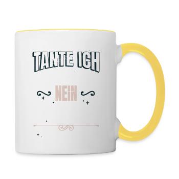 familienname asatru cooler spruch geek coolste - Tasse zweifarbig - Weiß/Gelb - Rechts