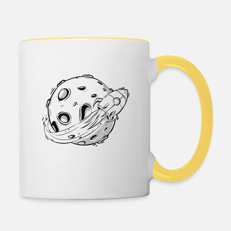 Explore The Final Frontier Retro Outer Space - Tasse zweifarbig - Weiß/Gelb