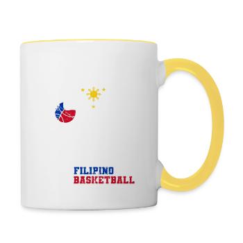 Philippines Filipino Flag Basketball I Gift - Contrasting Mug - white/yellow - Right