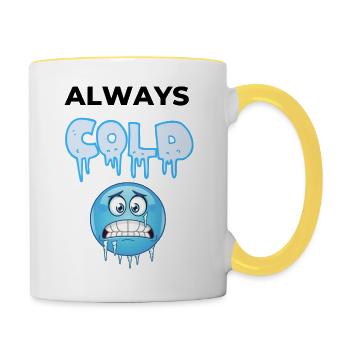 always cold - Mug contrasté - blanc/jaune - Droite