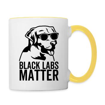 Black Labs Matter - Tasse zweifarbig - Weiß/Gelb - Rechts
