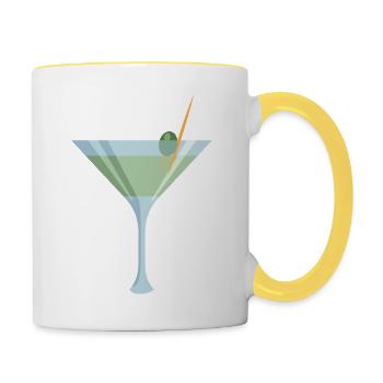 Bière Vin Whisky Schnaps Alcool - Mug contrasté - blanc/jaune - Droite