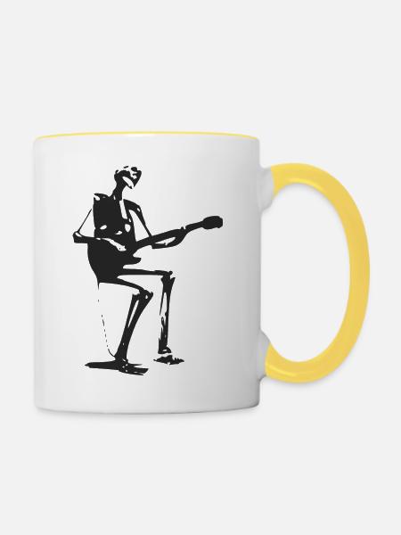 Gitarrist bis zum Tod - Tasse zweifarbig - Weiß/Gelb