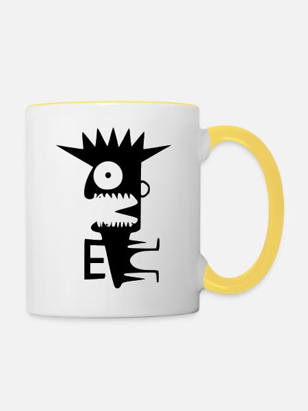 Neo Punk - Tasse zweifarbig - Weiß/Gelb