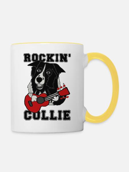 Rockin' Collie - Tasse zweifarbig - Weiß/Gelb