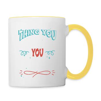 travel bug camping partner birthday present idea - Tasse zweifarbig - Weiß/Gelb - Rechts