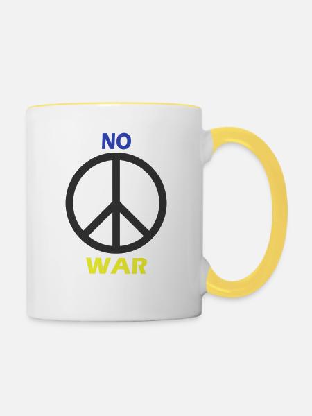 No WAR! - Tasse zweifarbig - Weiß/Gelb