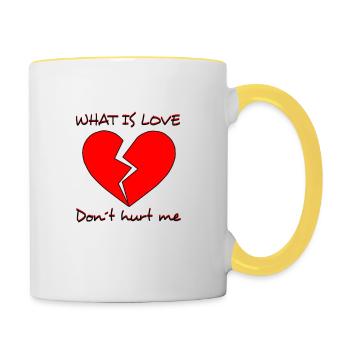 What is Love - Tasse zweifarbig - Weiß/Gelb - Rechts
