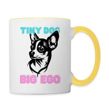 Chihuahua - Small Dog, Big Pride Funny - Contrasting Mug - white/yellow - Right