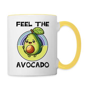 Feel the avocado - Contrasting Mug - white/yellow - Right