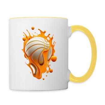 Melting Basketball - Contrasting Mug - white/yellow - Right