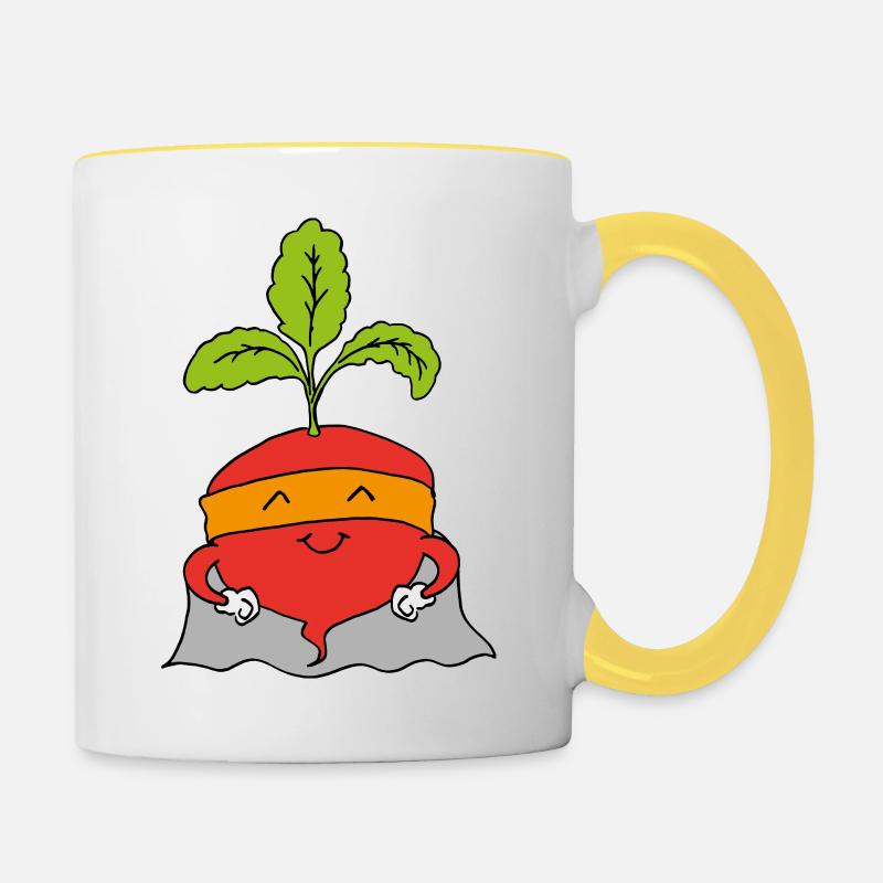 Radischen Superheld - Tasse zweifarbig - Weiß/Gelb