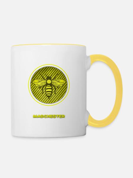 MADCHESTER BIENE - Tasse zweifarbig - Weiß/Gelb