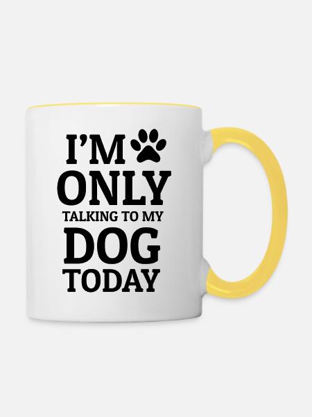 Dog Hund - Tasse zweifarbig - Weiß/Gelb