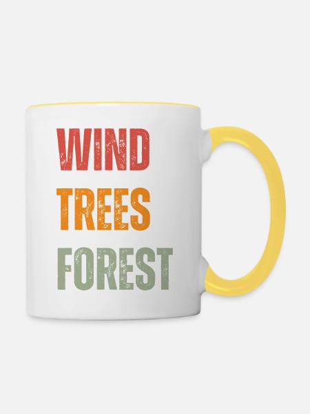 WTF - Wind Trees Forest - Tasse zweifarbig - Weiß/Gelb
