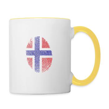 Nur noch einmal nach Norwegen Flagge Urlaub - Tasse zweifarbig - Weiß/Gelb - Rechts