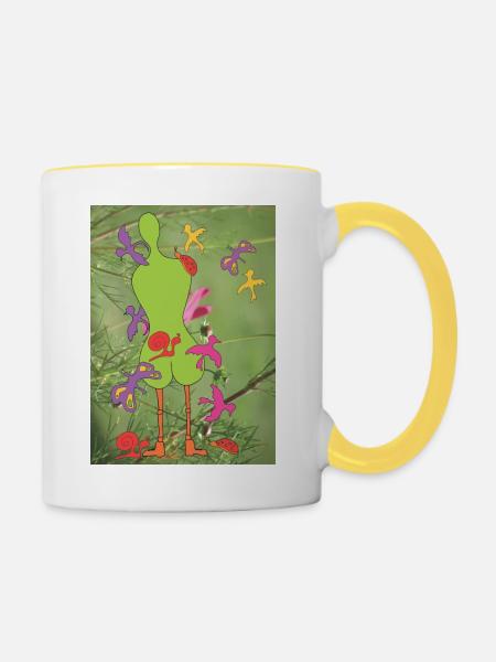 Sommerliche Lebenslust - Tasse zweifarbig - Weiß/Gelb