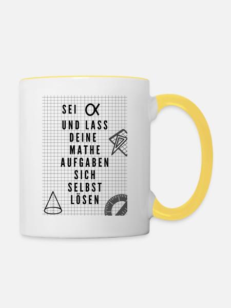 Alpha - Tasse zweifarbig - Weiß/Gelb