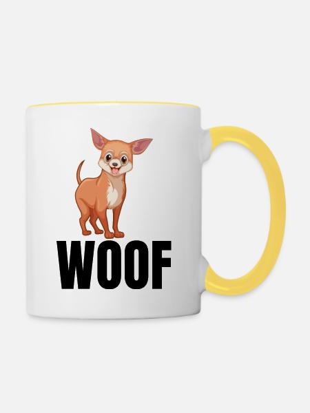 Hund Dog - Tasse zweifarbig - Weiß/Gelb