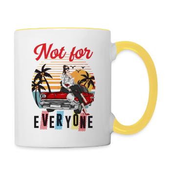 Pas pour tout le monde - Mug contrasté - blanc/jaune - Droite