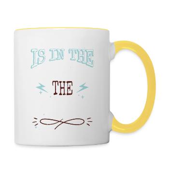 Geek Jokes BlackPower Abort Greg Abbott Typography - Contrasting Mug - white/yellow - Right
