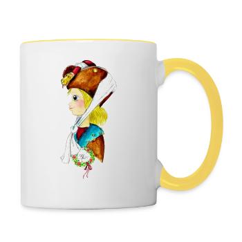 Taenzer maure - Mug contrasté - blanc/jaune - Droite