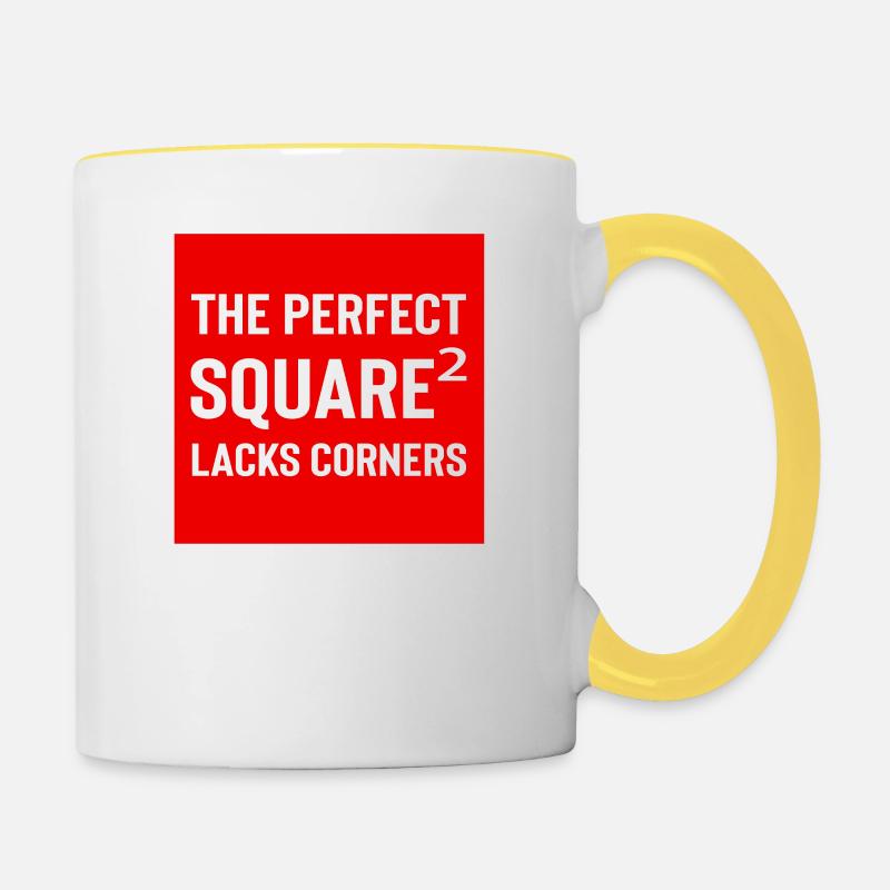 Square Streetwear: Fun & Clear Statement - Contrasting Mug - white/yellow