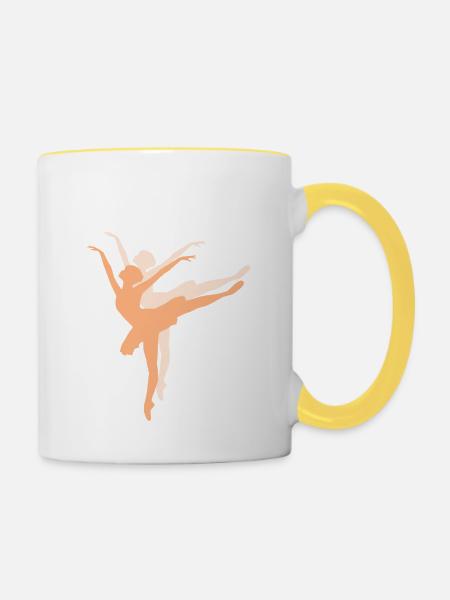 Tänzer - Tasse zweifarbig - Weiß/Gelb