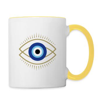 Verhexen - Tasse zweifarbig - Weiß/Gelb - Rechts