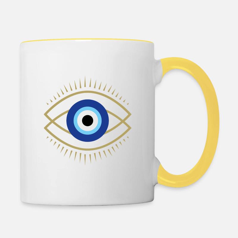 Porte-malheur - Mug contrasté - blanc/jaune