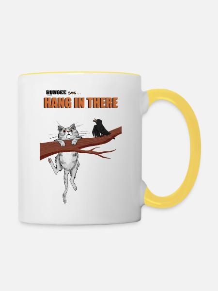 Hang in there 04 - Tasse zweifarbig - Weiß/Gelb