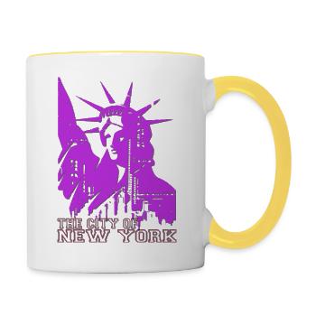 La ville de New York - Mug contrasté - blanc/jaune - Droite