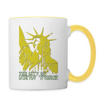 La ville de New York - Mug contrasté - blanc/jaune - Droite