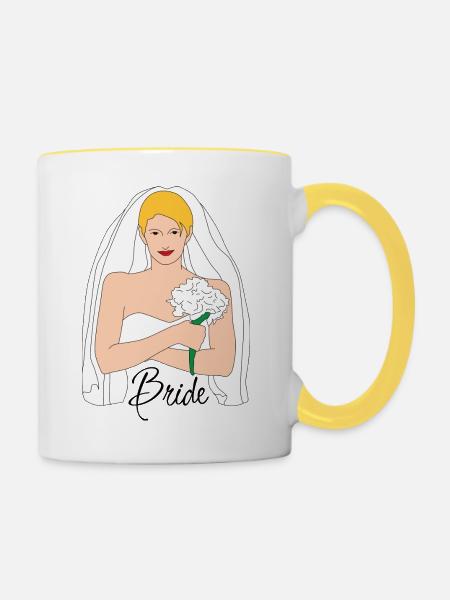 bride blond 1 - Tasse zweifarbig - Weiß/Gelb