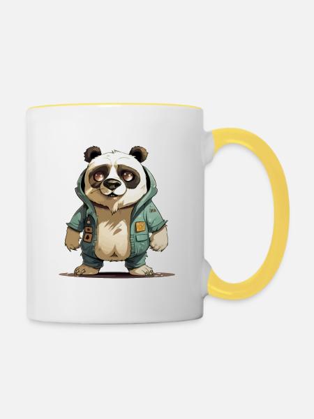 Kal the streum - Tasse zweifarbig - Weiß/Gelb
