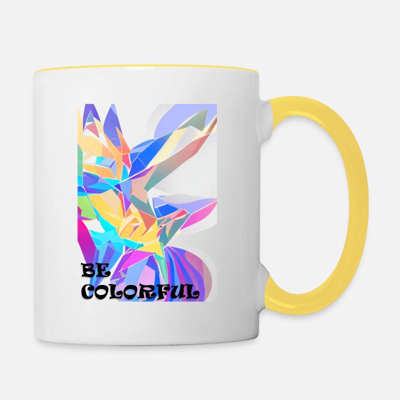 Soyez coloré - Mug contrasté - blanc/jaune