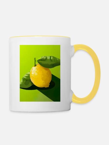 Zitrusfrüchte - Tasse zweifarbig - Weiß/Gelb