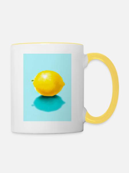 Zitrusfrüchte - Tasse zweifarbig - Weiß/Gelb
