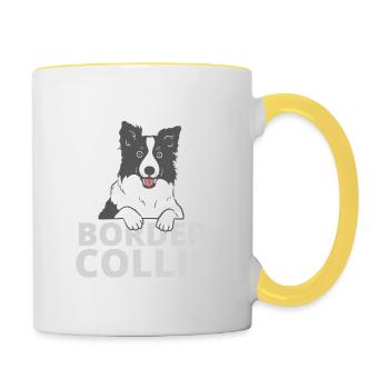 Mon Border collie ne veut pas 2 - Mug contrasté - blanc/jaune - Droite